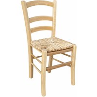 Okaffarefatto - Venezia Stuhl aus Massivholz mit Sitz aus naturgefärbtem Reisstroh von OKAFFAREFATTO