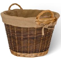 Runder Brennholzkorb aus Rindenholz mit Jutefutter Runder Brennholzkorb aus Rindenholz mit Jutefutter von OKAFFAREFATTO
