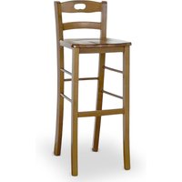 Snackhocker H 80 cm aus hellem Nussbaum mit Griff und Sitzfläche aus massivem Holz Snackhocker H 80 cm aus hellem Nussbaum mit Griff und Sitzfläche aus massivem Holz von OKAFFAREFATTO