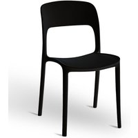Stuhl Alice aus stapelbarem Kunststoff Farbe schwarz Modell Komfort von OKAFFAREFATTO