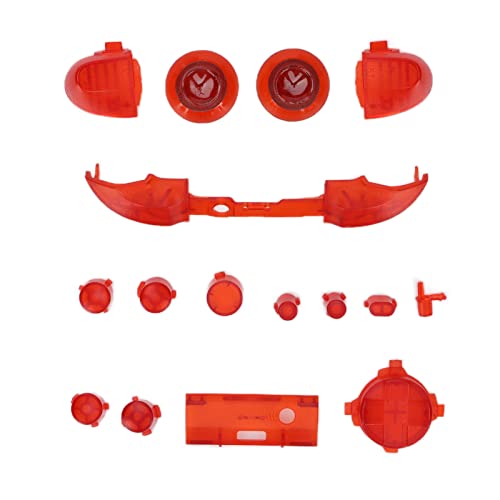 Full Buttons Mod Kits, Transparent Robust Full Buttons Mod Kit für Series X/S Controller für Series S Controller(Transparentes Rot) von OKAT