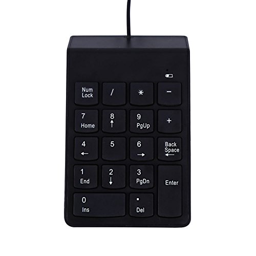 OKAT Computertastatur, staubdichte, komfortable Touch-Minitastatur mit 18 Tasten für Büro und Zuhause zum Arbeiten an Tabellenkalkulationen von OKAT