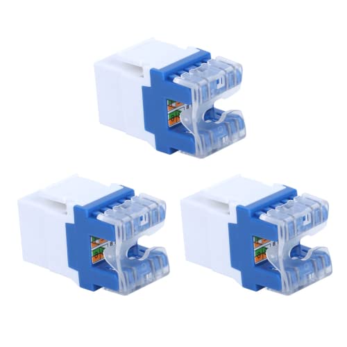 RJ45 Cat5E-Modul, RJ45-Modul 3-TLG. Markierung von Standardnetzwerken 180° mit farbigen Markierungen für die Netzwerktechnik Integrierte Verdrahtung von OKAT