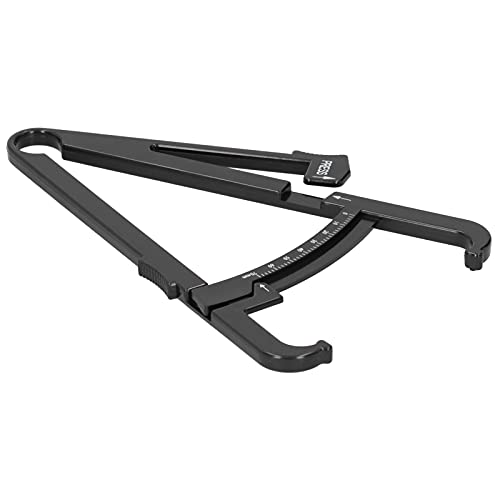 Skinfold Caliper, Fat Measurement Tool Body Fat Caliper Korrosionsbeständigkeit zur Messung von Körperfett(Schwarzer Zentimeter-Fettsattel) von OKAT