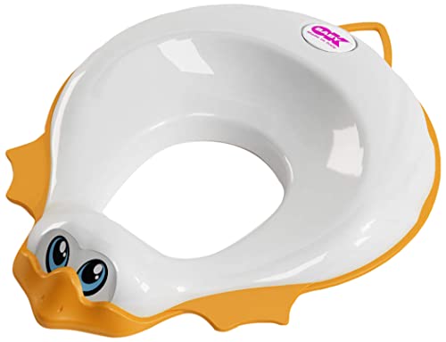 OKBABY Ducka - Lustiger Toilettentrainersitz mit rutschfesten Kanten - für Kleinkinder - Weiss von OKBABY