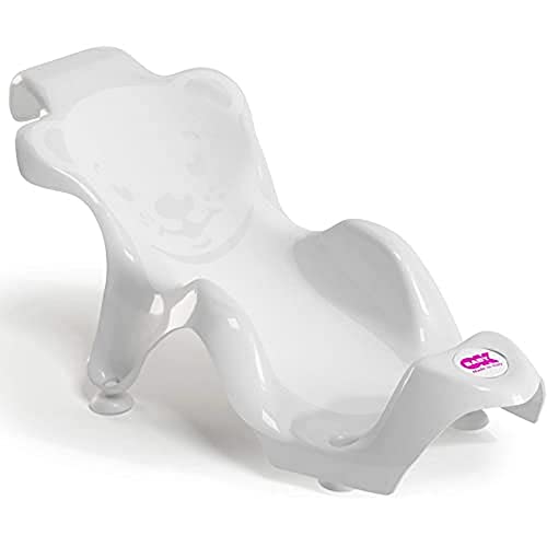 OKBABY Buddy - Ergonomische Baby-Badehilfe mit rutschfestem Gummisitz für die Badewanne - für Babys von 0 bis 8 Monaten (max. 8 kg) - Weiss von OKBABY