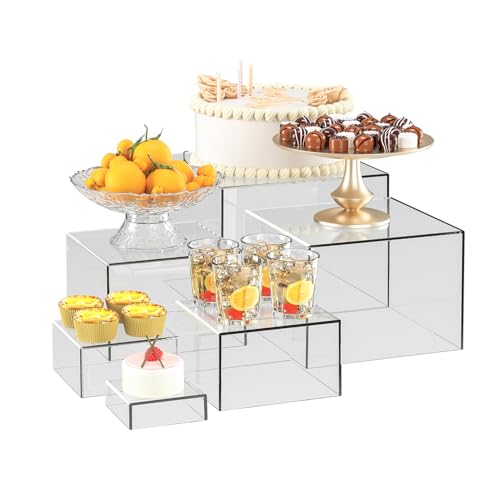 OKBHTS Transparente Acryl-Boxen zum Präsentieren als Buffet-Erhöhung und Ständer, Lebensmittel-Display-Erhöhung für Party, Buffettisch, Lebensmittelständer für Display-Party (klein, 6 Stück von OKBHTS
