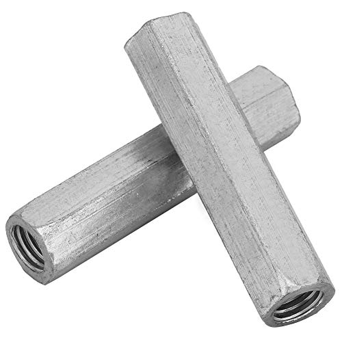 2 Stück M10 * 60 * 14(mm) Langmutter Gewindemuffe Muttern lange Sechskantmutter aus verzinktem Stahl mit besserer Festigkeit von OKBY