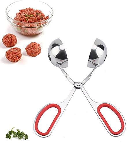Fleischbällchen Clip, Edelstahl Nicht klebrige Fleischbällchen Reisbällchen Clip Maker Mold Küchenwerkzeug, Antihaftbeschichtung, Rutschfester Griff von OKBY