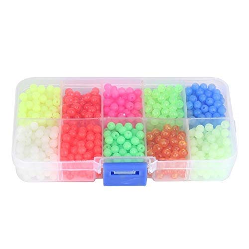 OKBY Fishing Beads Perlen Angeln - Glow 1000 Stück/Box Kunststoff Runde Angelgerät Köder Werkzeuge Zubehör für das im Freien von OKBY