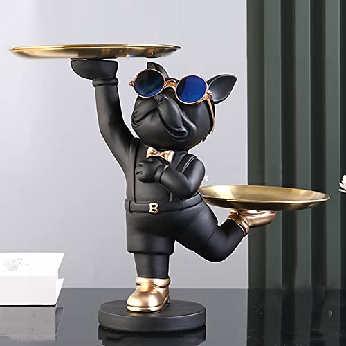 OKESYO Bulldogge Skulptur Deko, Französische Bulldogge Tablett Deko, Bulldogge Tablett Deko, Wohnzimmer Büro Moderne Hund Deko, Geschenk für Frauen Männer Mama OKESYO Bulldogge Skulptur Deko, Französische Bulldogge Tablett Deko, Bulldogge Tablett Deko, Wohnzimmer Büro Moderne Hund Deko, Geschenk für Frauen Männer Mama von OKESYO