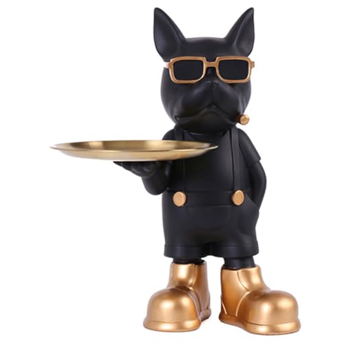 OKESYO Französische Bulldogge Skulptur Deko-Tablett, Hund Weihnachten Geschenk für Wohnzimmer, Eingangsbereich, Büro, Schreibtischdekoration OKESYO Französische Bulldogge Skulptur Deko-Tablett, Hund Weihnachten Geschenk für Wohnzimmer, Eingangsbereich, Büro, Schreibtischdekoration von OKESYO