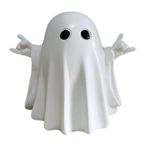 OKESYO Halloween Deko Geist, Gruselig Halloween Geisterfigur, Cute Geister Statue, Lustig Geist Geschenk für Desktop Ornamente Deko Outdoor Indoor von OKESYO