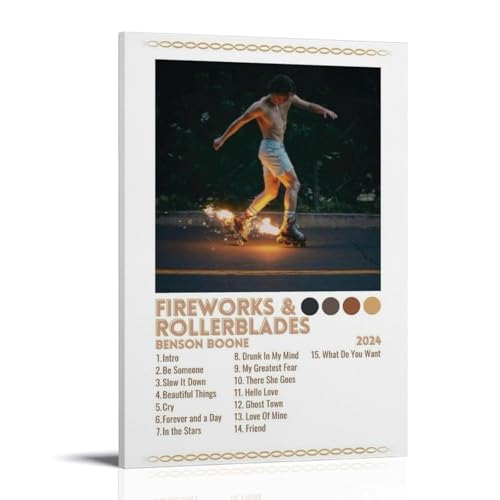 OKFPLM Benson Boone Feuerwerk und Rollerblades, Retro-Stil, Poster, Leinwand, Wandkunst, Vintage, asiatischer Dekor, Druck für Schlafzimmer und Wohnzimmer, 50 x 75 cm, Rahmenstil OKFPLM Benson Boone Feuerwerk und Rollerblades, Retro-Stil, Poster, Leinwand, Wandkunst, Vintage, asiatischer Dekor, Druck für Schlafzimmer und Wohnzimmer, 50 x 75 cm, Rahmenstil von OKFPLM