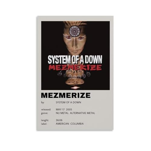 OKFPLM Poster auf Leinwand, Motiv System of A Down Mezmerize, Retro-Stil, asiatischer Dekor, Druck für Schlafzimmer und Wohnzimmer, 50 x 75 cm, ungerahmt, 29 von OKFPLM