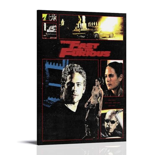 OKFPLM Poster auf Leinwand "The Fast And The Furious" im Retro-Stil, asiatischer Vintage-Stil, Dekoration für Schlafzimmer und Wohnzimmer, 20 x 30 cm, Rahmenstil-21 von OKFPLM