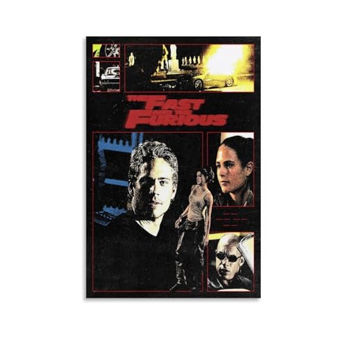 OKFPLM Poster auf Leinwand "The Fast And The Furious" im Retro-Stil, asiatischer Vintage-Stil, Dekoration für Schlafzimmer und Wohnzimmer, 30 x 45 cm, ungerahmt, 21 von OKFPLM
