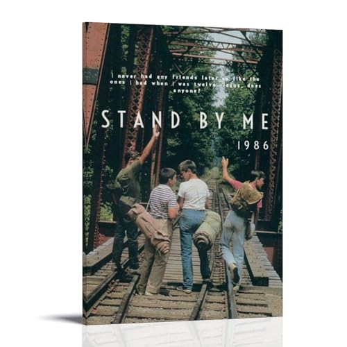 OKFPLM Stand By Me Poster auf Leinwand im Retro-Stil, asiatischer Vintage-Stil, Dekoration für Schlafzimmer und Wohnzimmer, 60 x 90 cm, Rahmenstil-13 von OKFPLM