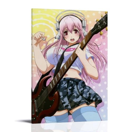 OKFPLM Super Sonico Poster auf Leinwand im Retro-Stil, asiatischer Vintage-Stil, Dekoration für Schlafzimmer und Wohnzimmer, 20 x 30 cm, Rahmenstil-2 OKFPLM Super Sonico Poster auf Leinwand im Retro-Stil, asiatischer Vintage-Stil, Dekoration für Schlafzimmer und Wohnzimmer, 20 x 30 cm, Rahmenstil-2 von OKFPLM