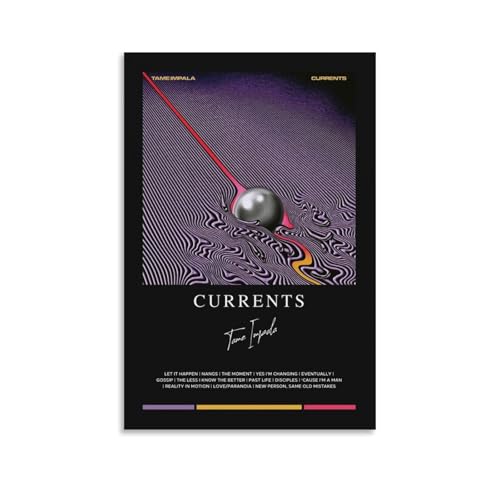 OKFPLM Tame Impala Currents Poster auf Leinwand im Retro-Stil, asiatischer Vintage-Stil, Dekoration für Schlafzimmer und Wohnzimmer, 20 x 30 cm, ungerahmt, 28 von OKFPLM