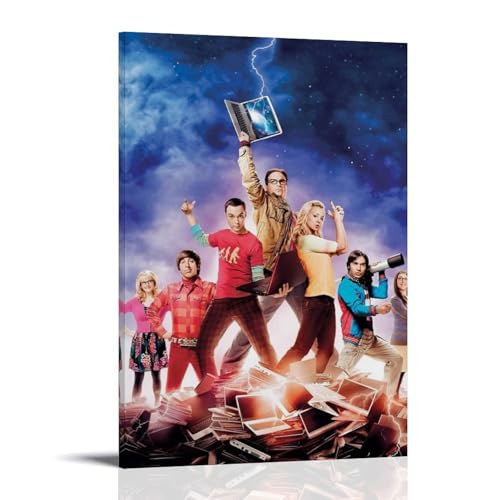 OKFPLM The Big Bang Theory Poster auf Leinwand im Retro-Stil, asiatischer Vintage-Stil, Dekoration für Schlafzimmer und Wohnzimmer, 20 x 30 cm, Rahmenstil-24 von OKFPLM