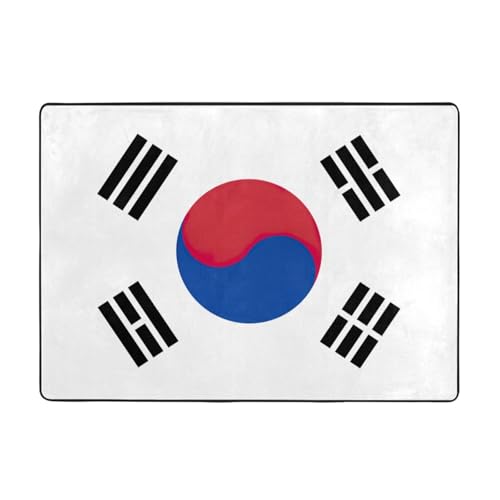 Flanell-Teppich mit Flagge der Republik Korea, 203 x 147 cm, winterfertig, rutschfester Teppich für Schlafzimmer, Balkon, saugfähig, langlebig Flanell-Teppich mit Flagge der Republik Korea, 203 x 147 cm, winterfertig, rutschfester Teppich für Schlafzimmer, Balkon, saugfähig, langlebig von OKFSTY