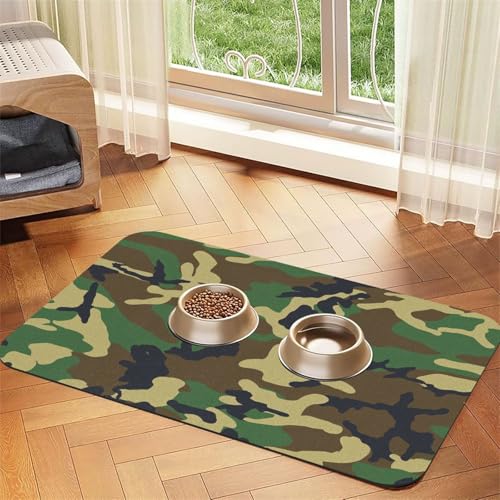 Haustier-Tischdecke, saugfähig, 60 x 40 cm, rollbar, ideal für Futternäpfe, Futtermatte, Grün von OKFSTY