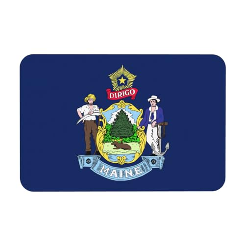 OKFSTY Badematte mit Maine State Flagge, rutschfeste Kieselgur Badematten für Badezimmer, Duschvorleger, leicht zu reinigen, 60 x 40 cm von OKFSTY