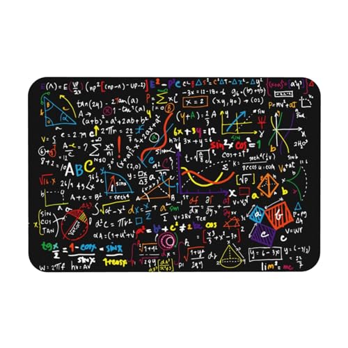 OKFSTY Badematte mit Mathe-Formel-Druck, rutschfeste Kieselgur-Badematte für Badezimmer, Duschvorleger, leicht zu reinigen, 60 x 40 cm von OKFSTY