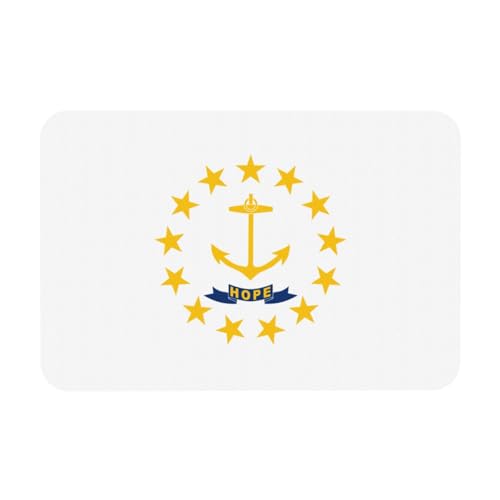 OKFSTY Badematte mit Rhode Island Staatsflagge, rutschfeste Kieselgur Badematten für Badezimmer, Duschvorleger, leicht zu reinigen, 60 x 40 cm von OKFSTY