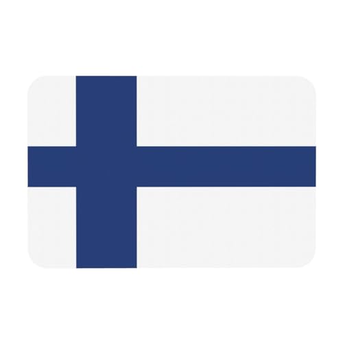 OKFSTY Badematte mit finnischer Flagge, rutschfeste Kieselgur-Badematte für Badezimmer, Duschvorleger, leicht zu reinigen, 60 x 40 cm von OKFSTY