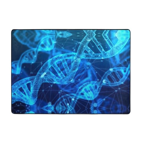 OKFSTY Dna Chain Flanell-Teppich mit Fotodruck, 203 x 147 cm, winterfertig, rutschfester Teppich für Schlafzimmer, Balkon, saugfähig, langlebig von OKFSTY
