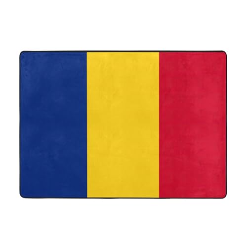 OKFSTY Flanell-Teppich mit Flagge von Rumänien, 203 x 147 cm, winterfertig, rutschfester Teppich für Schlafzimmer, Balkon, saugfähig, langlebig OKFSTY Flanell-Teppich mit Flagge von Rumänien, 203 x 147 cm, winterfertig, rutschfester Teppich für Schlafzimmer, Balkon, saugfähig, langlebig von OKFSTY