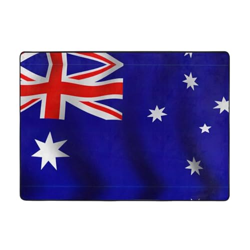 OKFSTY Flanell-Teppich mit australischer Flagge, 203 x 147 cm, winterfertig, rutschfester Teppich für Schlafzimmer, Balkon, saugfähig, langlebig OKFSTY Flanell-Teppich mit australischer Flagge, 203 x 147 cm, winterfertig, rutschfester Teppich für Schlafzimmer, Balkon, saugfähig, langlebig von OKFSTY