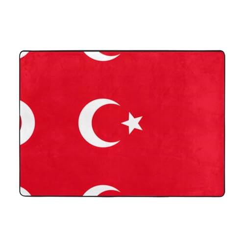 OKFSTY Flanell-Teppich mit der Flagge der Türkei, 203 x 147 cm, winterfertig, rutschfester Teppich für Schlafzimmer, Balkon, saugfähig, langlebig OKFSTY Flanell-Teppich mit der Flagge der Türkei, 203 x 147 cm, winterfertig, rutschfester Teppich für Schlafzimmer, Balkon, saugfähig, langlebig von OKFSTY