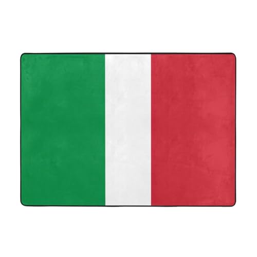 OKFSTY Flanell-Teppich mit italienischer Flagge, 203 x 147 cm, winterfertig, rutschfester Teppich für Schlafzimmer, Balkon, saugfähig, langlebig OKFSTY Flanell-Teppich mit italienischer Flagge, 203 x 147 cm, winterfertig, rutschfester Teppich für Schlafzimmer, Balkon, saugfähig, langlebig von OKFSTY