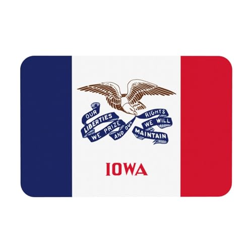 OKFSTY Iowa Badematte mit Staatsflaggen-Druck, rutschfeste Kieselgur Badematten für Badezimmer, Duschvorleger, leicht zu reinigen, 60 x 40 cm von OKFSTY