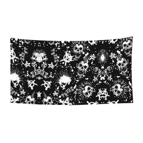 Weißes Punk-Totenkopf-Druck-Party-Banner, Halloween-Weihnachtsdekoration, Outdoor-Dekoration, langlebiges Hängeschild für Partys und Versammlungen Weißes Punk-Totenkopf-Druck-Party-Banner, Halloween-Weihnachtsdekoration, Outdoor-Dekoration, langlebiges Hängeschild für Partys und Versammlungen von OKFSTY