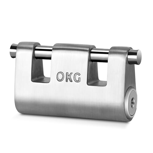 OKG Ultra sicheres Edelstahlschloss – 3 Schlüssel, 2 Stangen, robustes Vorhängeschloss aus massivem Guss, 1,1 cm Bügel, Druckzylinder, rostfreies Außenschloss – Kombi-Sicherheitskette für OKG Ultra sicheres Edelstahlschloss – 3 Schlüssel, 2 Stangen, robustes Vorhängeschloss aus massivem Guss, 1,1 cm Bügel, Druckzylinder, rostfreies Außenschloss – Kombi-Sicherheitskette für von OKG