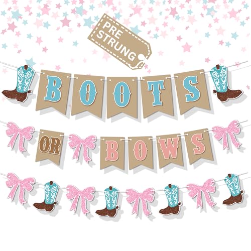 Schleifen oder Stiefel Geschlecht Offenbarung Dekorationen Glitzer Banner - 1 Set für Stiefel oder Schleifen Geschlecht Enthüllung Dekorationen von OKINGEE
