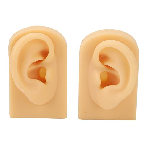 OKJHFD 1 Pair Silicone Ear Model Light Skin Color Piercing Practice 3D Ear Model for Acupuncture Training Display for Jewelry Display Acupuncture Mannequin Learning von OKJHFD