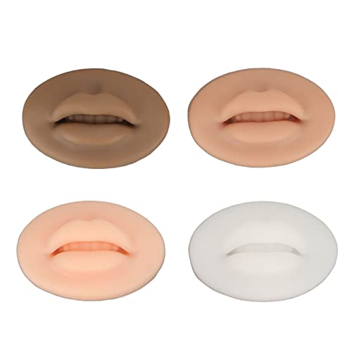 OKJHFD 4 PCs 3D gefälschte Lippen, Silikonlippenmodell, Soft Practice Lippen Modell Helles dunkelschwarzes durchscheinende Farbe Weiche flexible 3D -Silikonlippen für praktische von OKJHFD