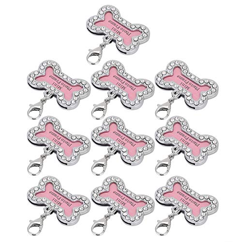 OKJHFD Anti Lost Dog Tag 10 Pcs Dog Cat Tag Custom ID Anti‑Loss Pet Lettering Stainless Steel Hanging Necklace. von OKJHFD