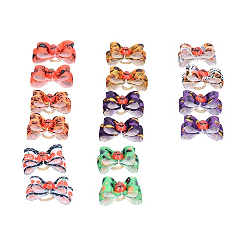 OKJHFD Hair Bows with Rubber Bands Decor Accessories Pet Hairs Bow Set Hairs Grooming Soft Craft Sewing Fabric Mini Satin Ribbon Bow for Small Medium Dogs and Cats. von OKJHFD