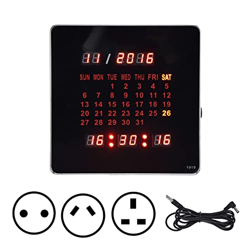 OKJHFD Mode Digitale Wanduhr Power Off Memory LED Digital Wecker Wandkalender Uhr Elektronische Digitale Wanduhr Wecker Wand Datum Uhr(European Regulation 110-240V) von OKJHFD