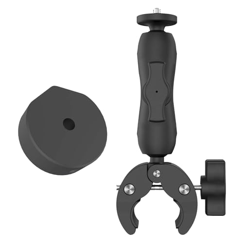 OKJHFD RV ladder yacht pole clamp with adapter installation adjustable angle bracket, easy to operate and use (Mount and Black Adapter) von OKJHFD