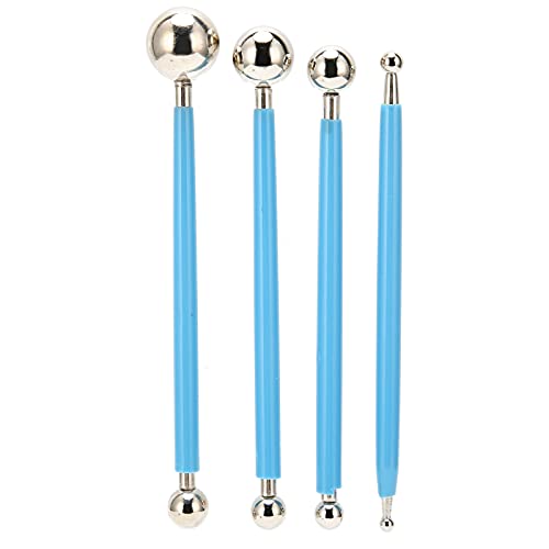 Stylus Clay Tools, 4Pcs Cake Metal Ball Dotting Sculpting Modeling Tool Set for Cake Fondant Decoration von OKJHFD