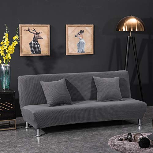 Armlose Sofabezug, Jacquard Stretch Schlafsofa Bettdecke, Klappbar Ohne Armlehnen Sofa überwurf, Couchüberwurf Protector Futon Bankbezüge Für Zuhause (AB08,S 120-150cm) von OKJK