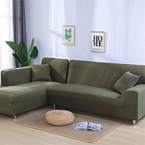 OKJK Ecksofabezug, moderner Wohnzimmermöbelbezug, sofaüberwurf Chaiselongue Sofa überwurf L-förmiger elastischer Stretch Universal (Grey Green,Part A-A 235-300cm) von OKJK
