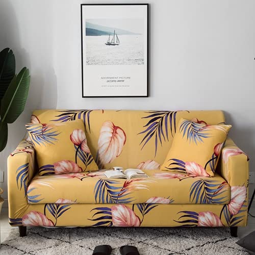 OKJK Elastische Sofabezüge Mikrofaser Stoff Möbelschutz Sofa für Wohnzimmer Couchbezug Stretch, L-Form sofabezug ecksofa universal (Color 30,2-seat 145-185cm) von OKJK